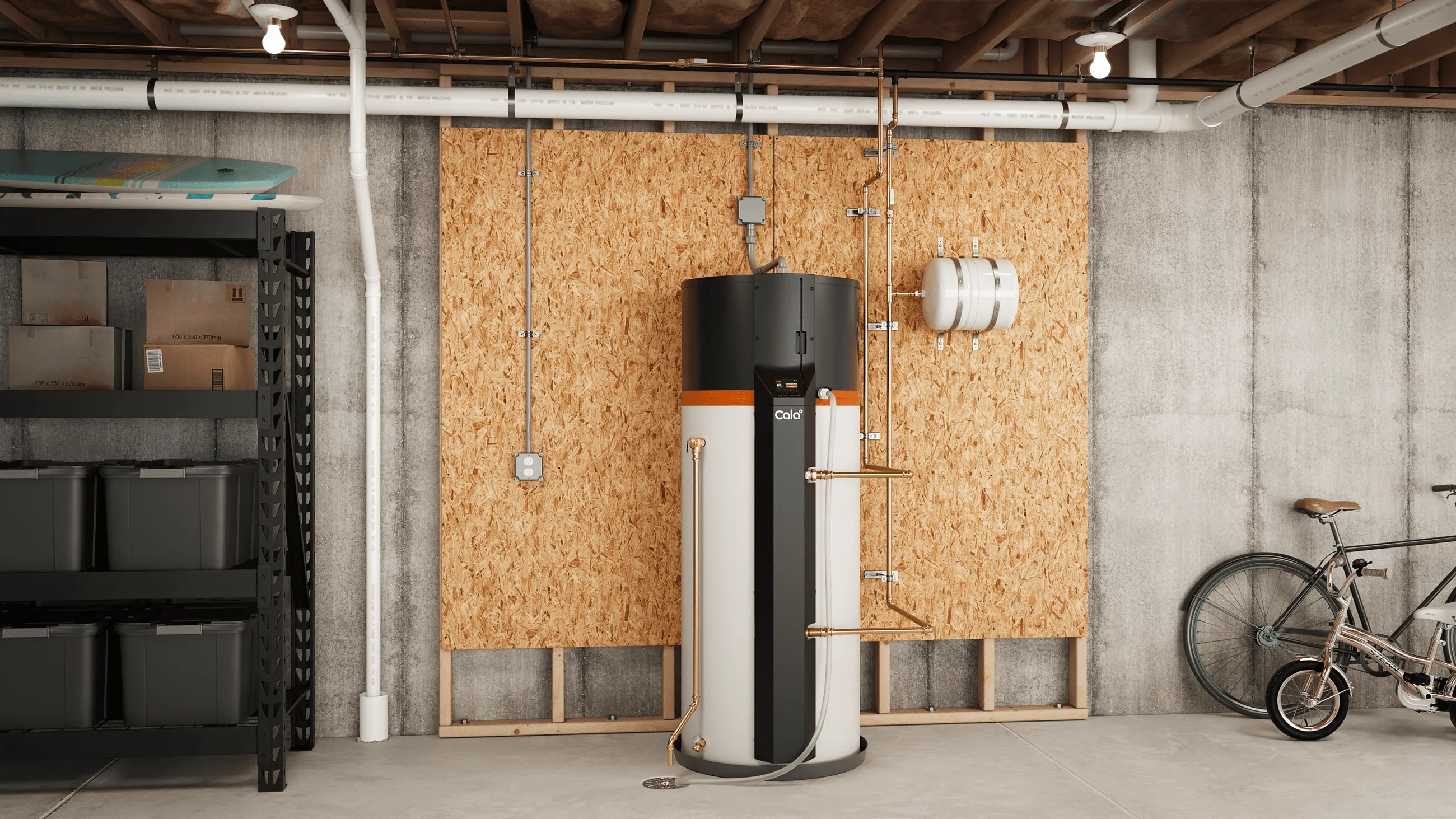 Cala intelligent hybrid heat pump water heater, official Cala product image